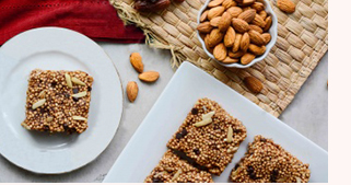 Almond Butter and Puffed Quinoa Squares