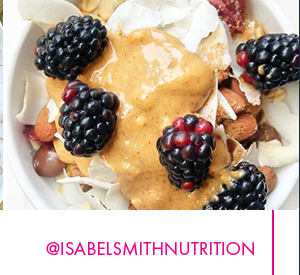 Almond Butter with Berries on Oatmeal, by &IsabelSmithNutrition