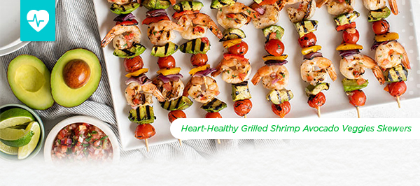 Heart-Healthy Grilled Shrimp Avocado Veggie Skewers